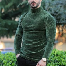 Men's Warm Velvet Slim Fit Casual Long Sleeve T-shirt