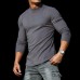 Men's Casual Slim Basic Versatile Round Neck Long-sleeved T-shirt Fitness Sports Training T-shirt Outdoor Running Botto