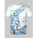 Casual O Neck Ice Cube Print White Men T-shirt