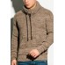 Men's Drawstring Stand Collar Long Sleeve Knit Sweater